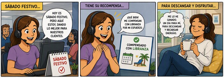 COMPENSACIÓN EN LIBRANZA DE LOS SÁBADOS QUE COINCIDAN CON FESTIVOS