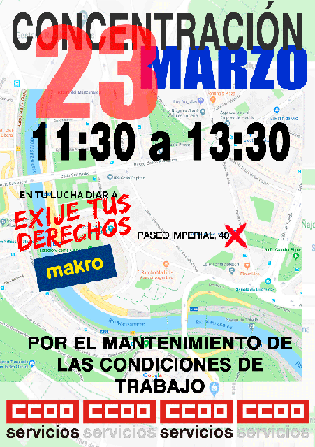 CCOO convoca una concentración ante las oficinas centrales de Makro España en Madrid