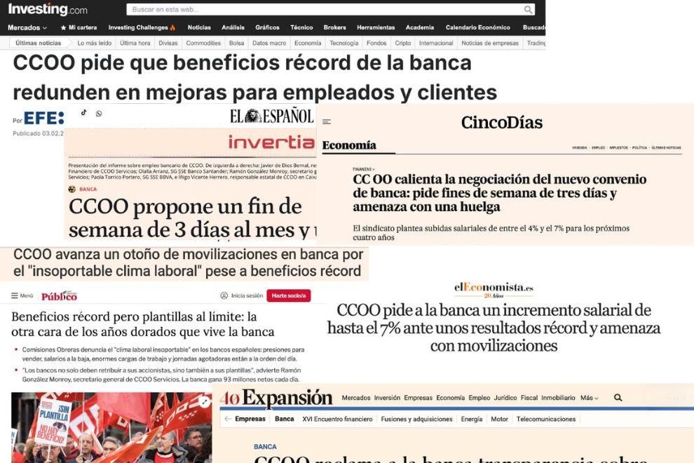 CCOO lanza sus reivindicaciones para el Sector Financiero en rueda de prensa