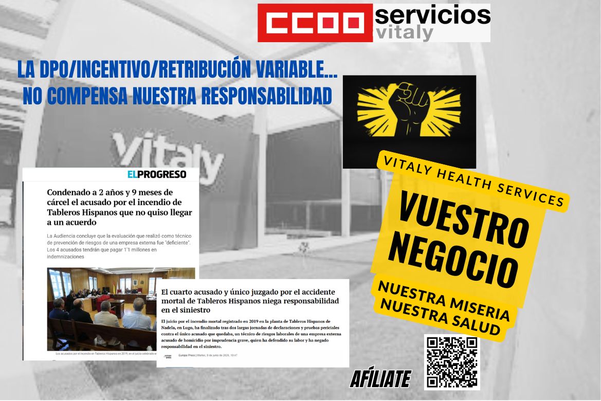 LA DPO/INCENTIVO/RETRIBUCIÓN VARIABLE…
NO COMPENSA NUESTRA RESPONSABILIDAD.