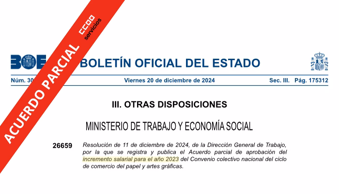 Convenio colectivo nacional del ciclo de Comercio del Papel y Artes Gráficas