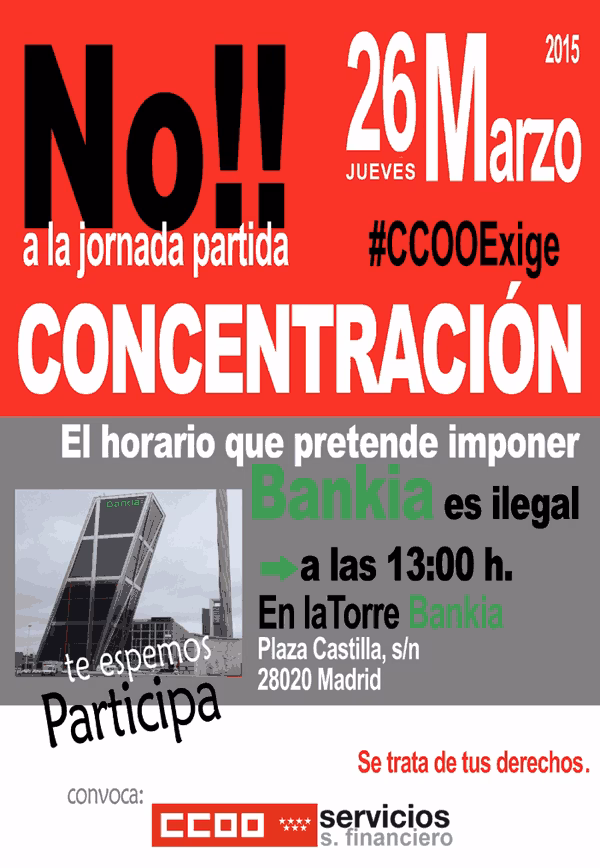 Concentracion Bankia contra jornada partida
