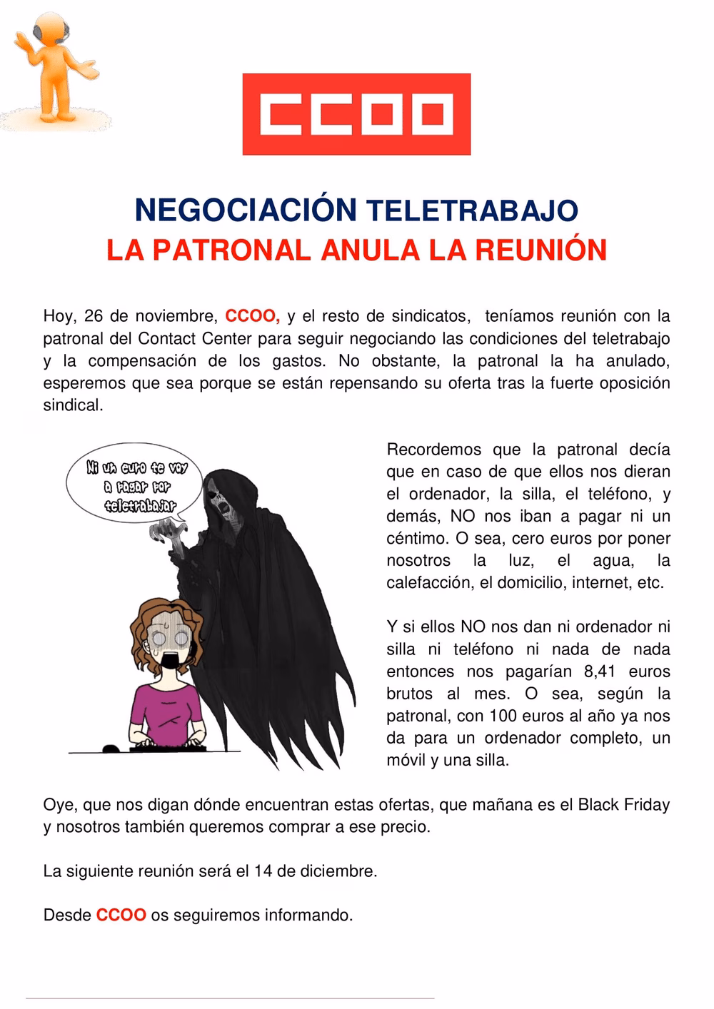 CCOO Contact Center teletrabajo