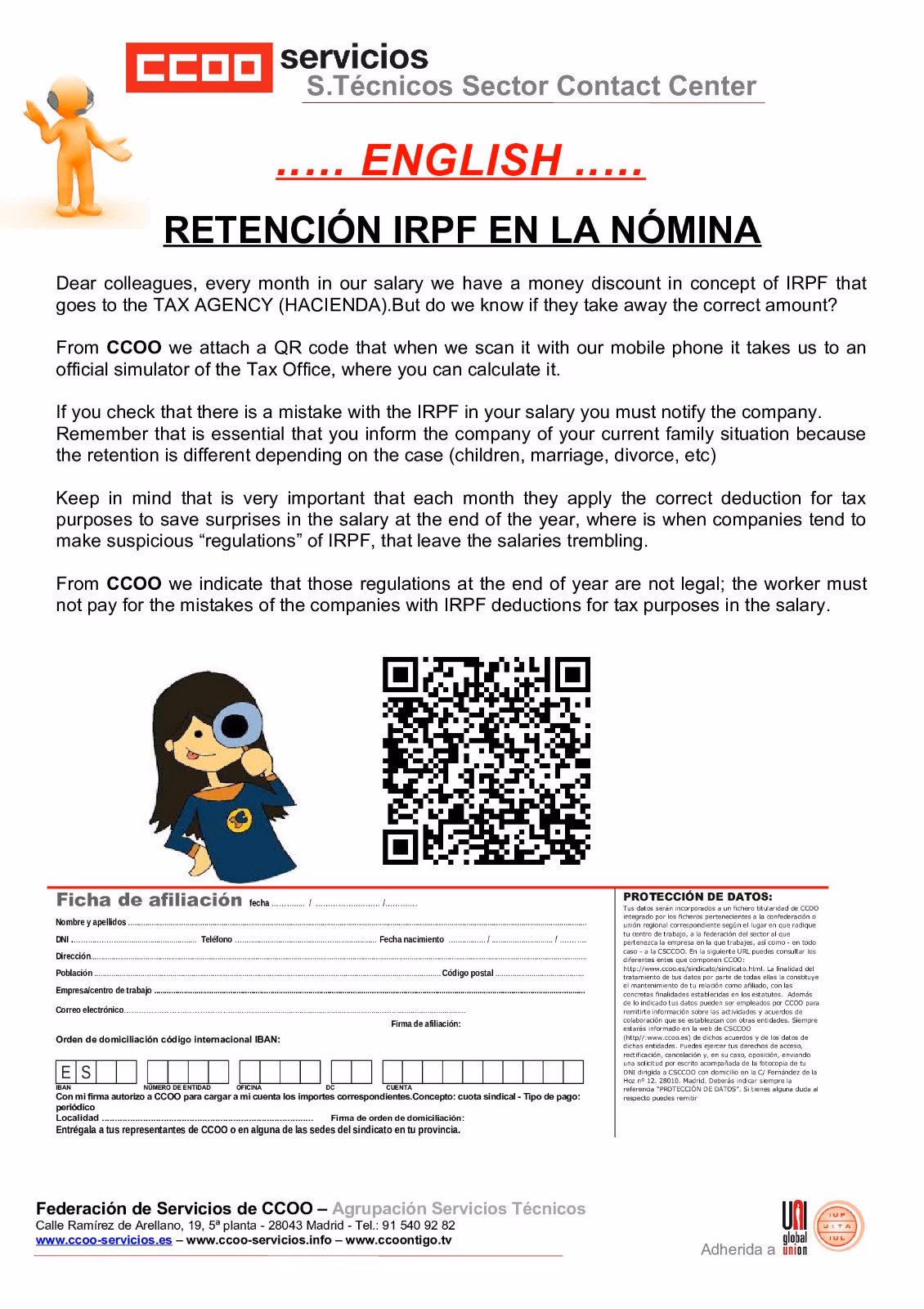 irpf contact center Ingles